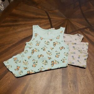 Floral and Pineapple Kids Tank Tops Cherokee And Falls Creek Size 10/12